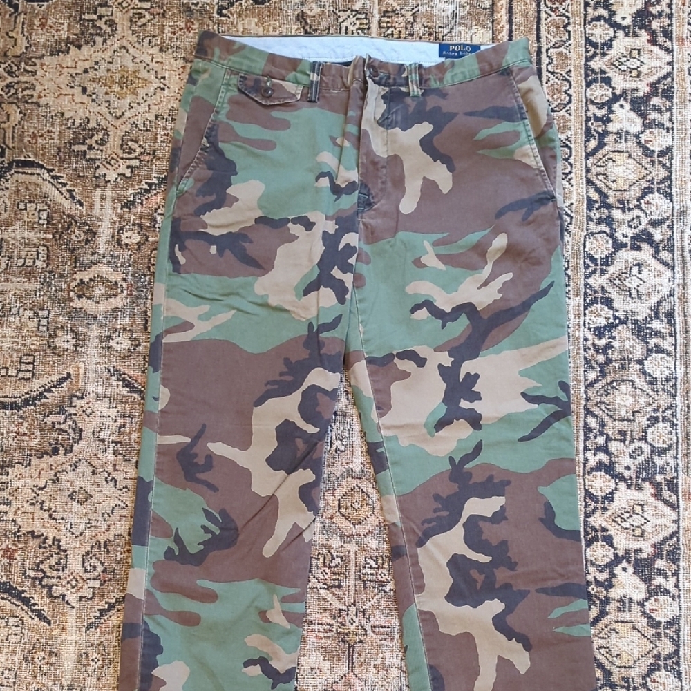 Polo Ralph Lauren Woodland Camo Military Chino Pants Watch Pocket Medium